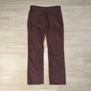 Vintage Levi's Burgundy Corduroy Pants Men's 32x30 Straight Leg USA Made Casual